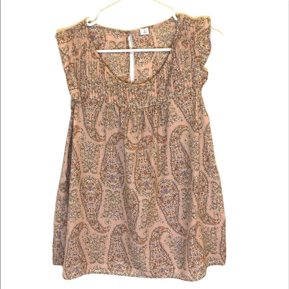 2/$15 Old Navy - Paisley Print Keyhole Back Sleeveless Blouse Size Small Petite